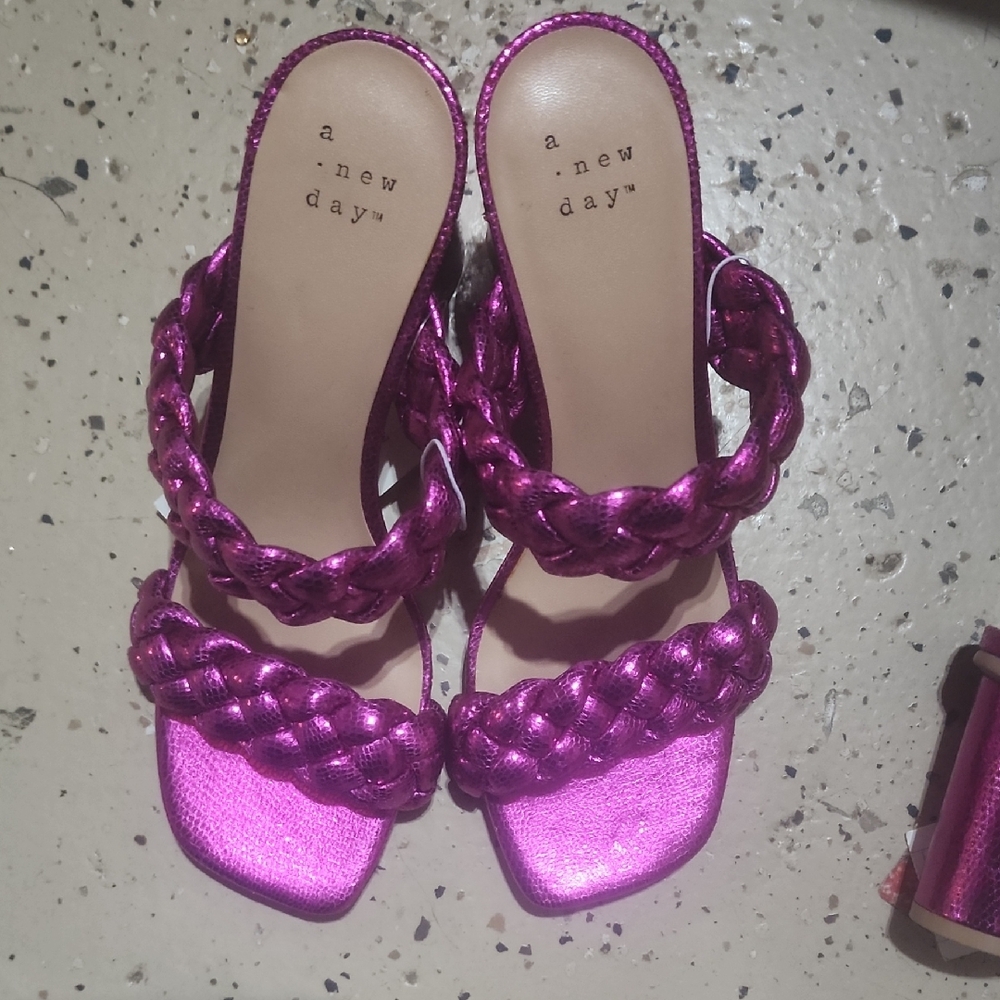 A New Day Women's Vibrant Pink Braided Sandals